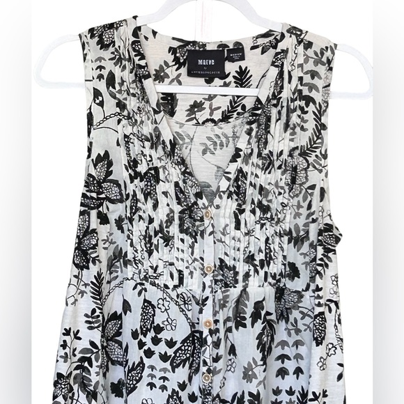 Anthropologyie Maeve Floral Print Button Up Sleeveless Shirt Size M - Picture 2 of 4